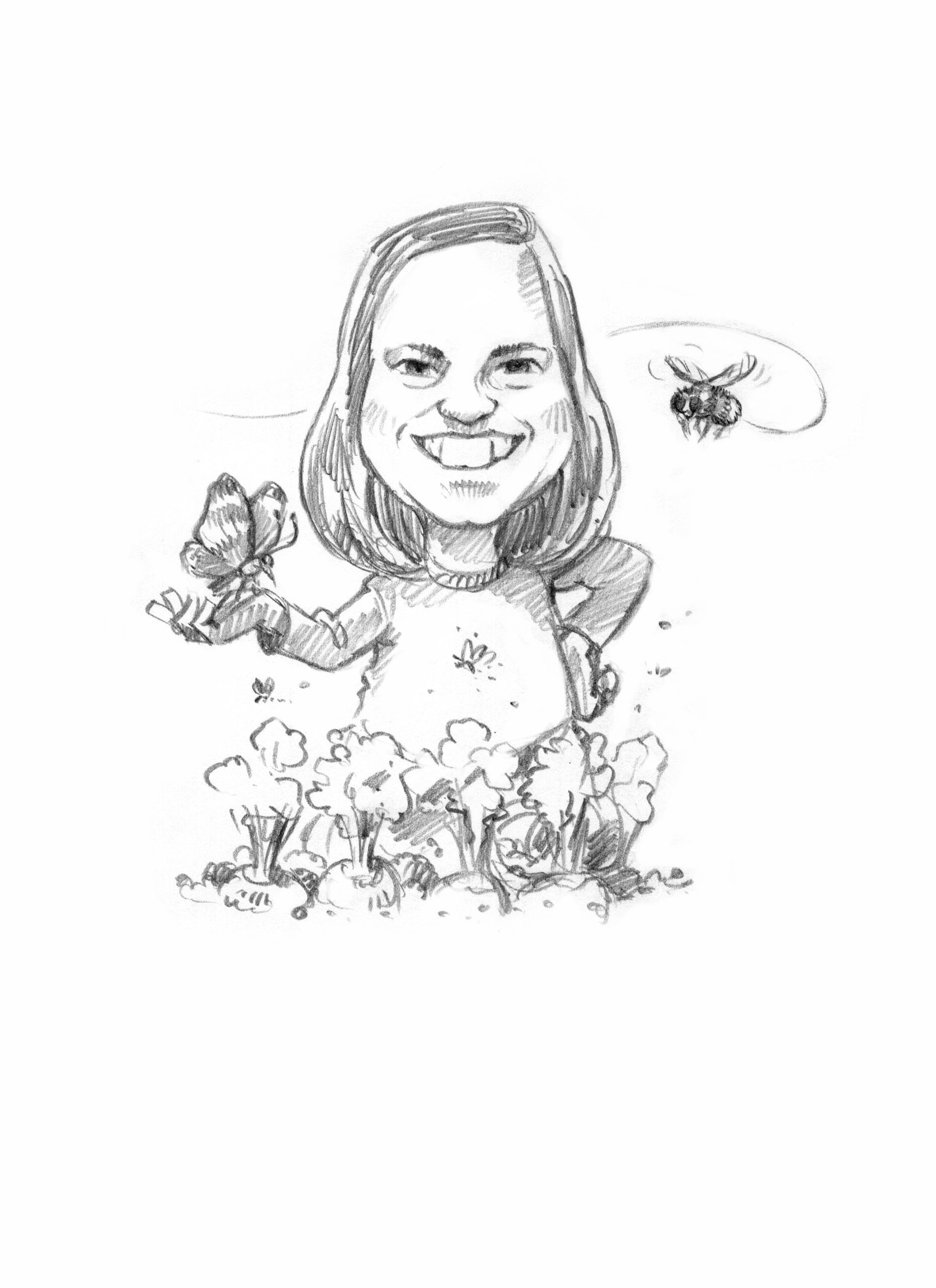 Karikaturtegning av Turid Røysland Fitjar